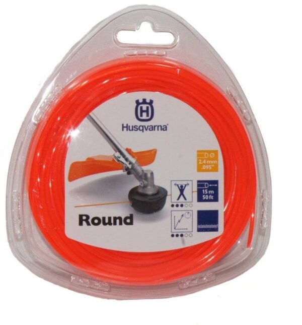 HILO NYLON CABEZAL DESBROZADORA ORIGINAL HUSQVARNA NARANJA REDONDO 90 METROS 2.4 MM DE GRAN CALIDAD